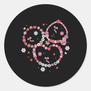 Pegatina Redonda Xoxo Feliz Día de San Valentín Pulsera Mujeres Niñ