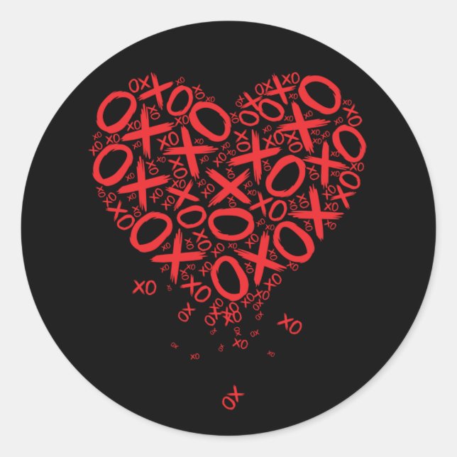 Pegatina Redonda XOXO Heart  (Anverso)