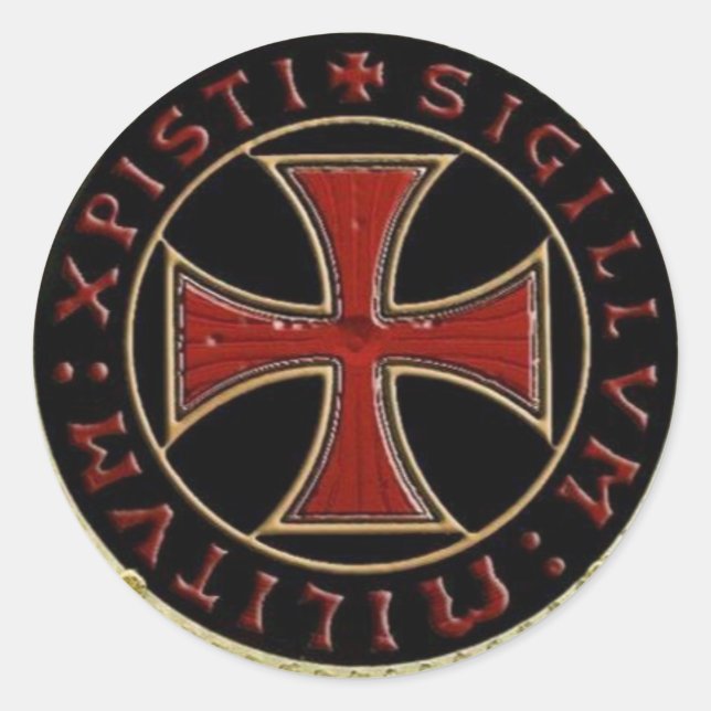 Pegatina Redonda Xpisti Sigillvm Militvm Templar Seal (Anverso)