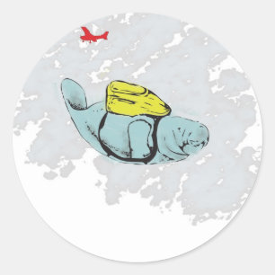 Pegatina Redonda Xtreme Manatee Skydiving