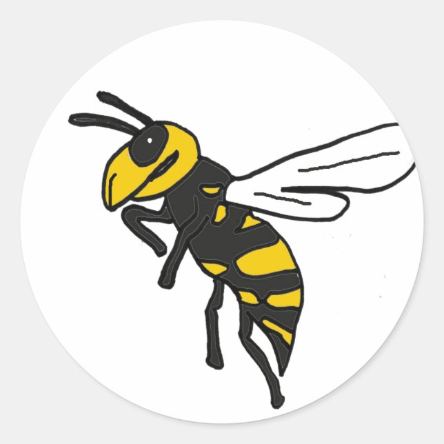 Pegatina Redonda XX- Arte con chaqueta amarilla (Anverso)