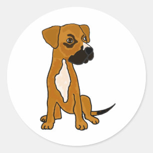 Pegatina Redonda XX- Boxer Mix Rescue Dog Puppy Personalizado