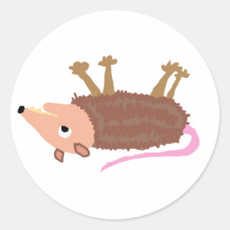 Pegatina Redonda XX- Divertido Personalizado de Possum Roadkill