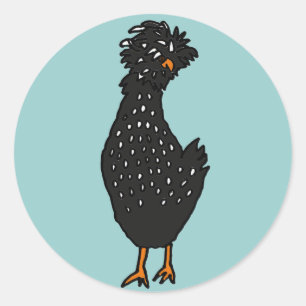 Pegatina Redonda XX-Funky Pollo