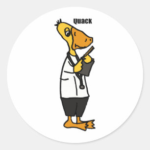 Pegatina Redonda XX-Funny Duck Médica