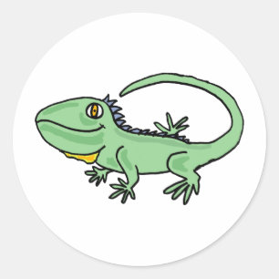 Pegatina Redonda XX-Funny Iguana Personalizado