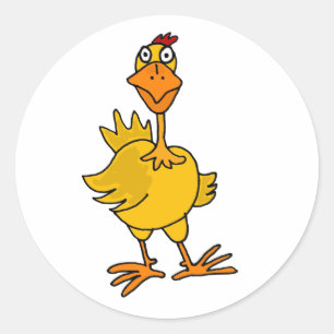 Pegatina Redonda XX- Hilarious Goofy Chicken