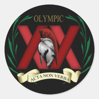 Pegatina Redonda XX Imagen en negro