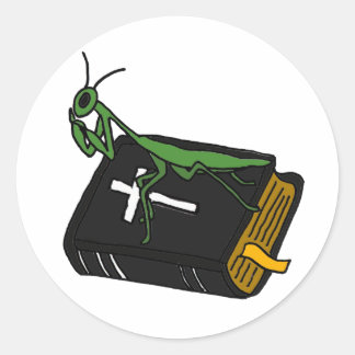 Pegatina Redonda XX- Orar a los mantis en la Biblia