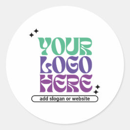 Pegatina Redonda Y2k Business Logo Retrowave Cute