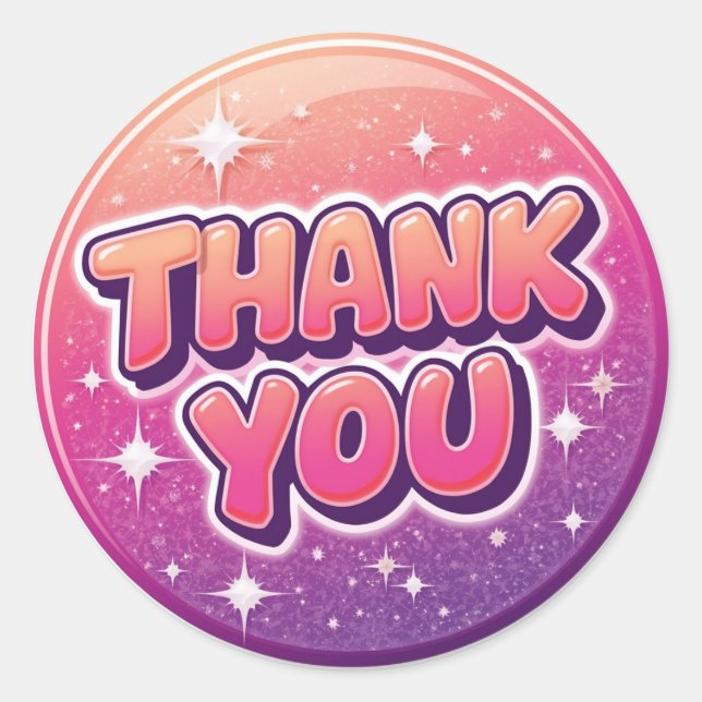 Pegatina Redonda Y2K Thank You Round Sticker (Anverso)