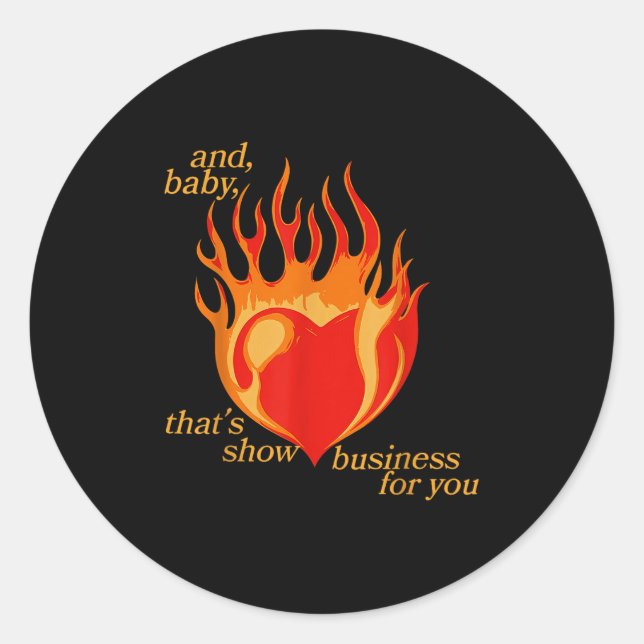 Pegatina Redonda Y Bebé Que Muestra Negocios Para Usted (Anverso)