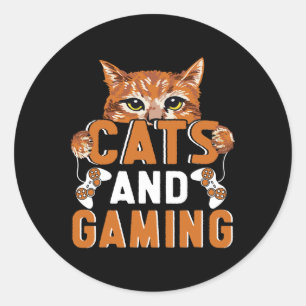 Pegatina Redonda Y Juego Para El Juego De Videojuego Cat Lover