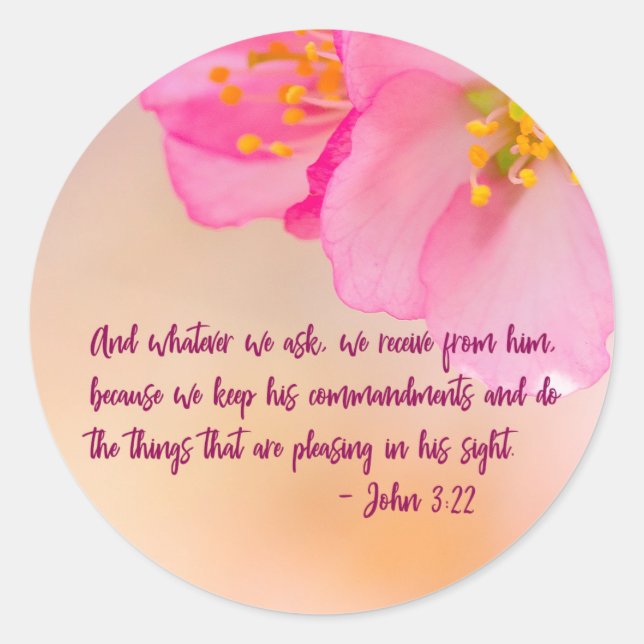 Pegatina Redonda Y Lo Que Sea Que Le Preguntemos A Christian Floral (Anverso)