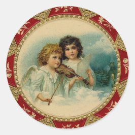 Pegatina Redonda Y Los Ángeles Cantan - Festividades