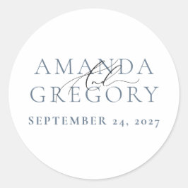 Pegatina Redonda Y Script Elegant Serif Names