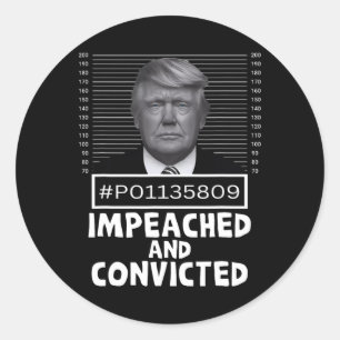 Pegatina Redonda Y Sentenciado Felon 45 Divertido Mugshot Anti Trum
