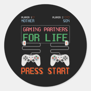 Pegatina Redonda Y Son Gaming Partners Para Videojuegos De Vida