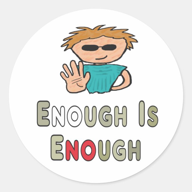 Pegatina Redonda Ya Basta (Anverso)