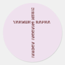 Pegatina Redonda Yahweh Rapha Jireh Cristiano