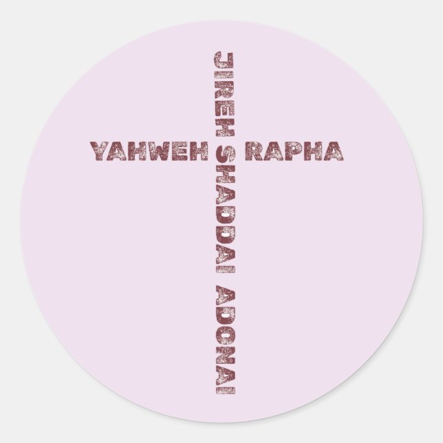 Pegatina Redonda Yahweh Rapha Jireh Cristiano (Anverso)