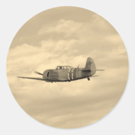 Pegatina Redonda Yak 11 en vuelo