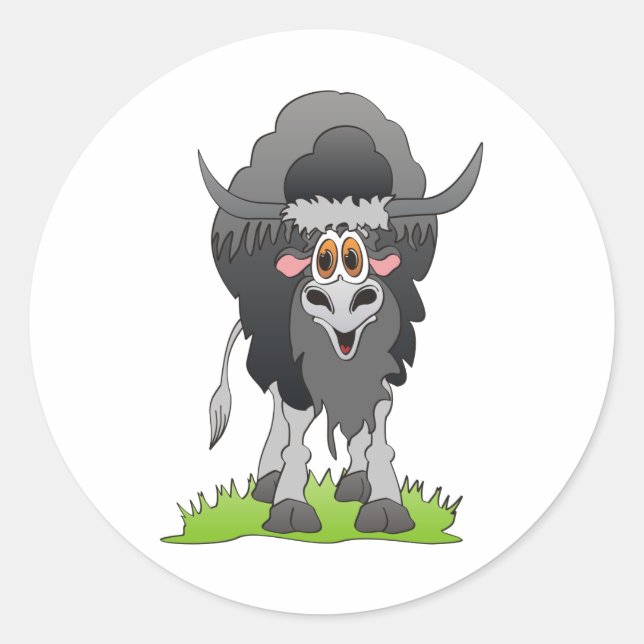 Pegatina Redonda Yak Black (Anverso)