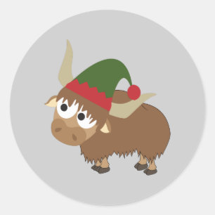 Pegatina Redonda Yak Navidades Elf