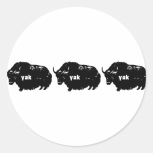 Pegatina Redonda Yak Yak Yak
