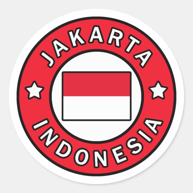 Pegatina Redonda Yakarta Indonesia (Anverso)