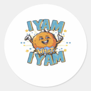 Pegatina Redonda Yam Lo Que Yam Diseño Clásico Para Acción De Graci