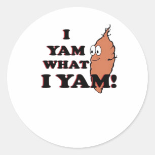 Pegatina Redonda Yam What I Yam - Classic Funny Meme