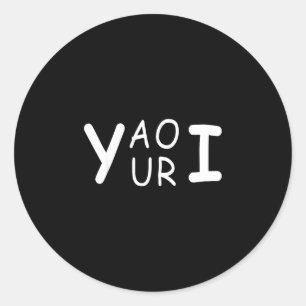 Pegatina Redonda Yaouri eres divertido juego de palabras meme minim