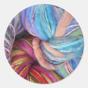 Pegatina Redonda Yarn de punto teñido