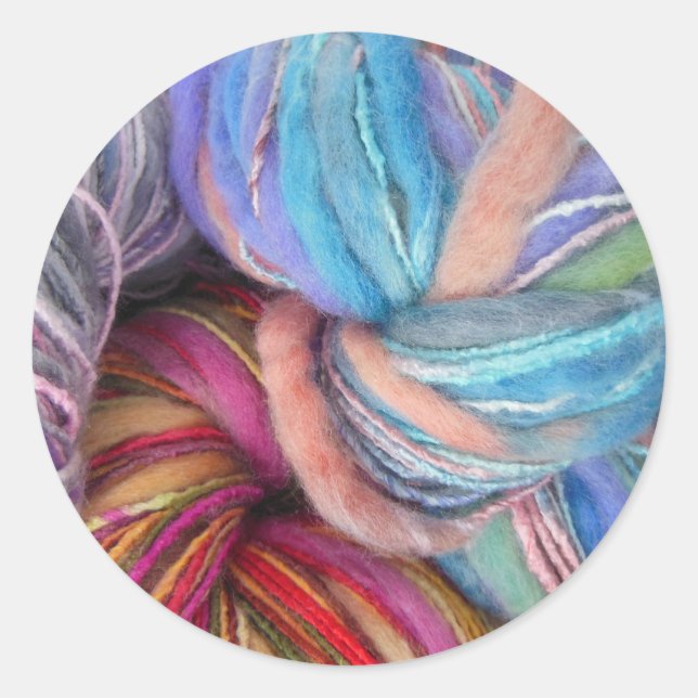 Pegatina Redonda Yarn de punto teñido (Anverso)