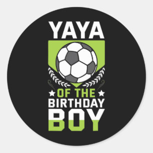 Pegatina Redonda Yaya Del Equipo De Cumpleaños Del Futbolista Cumpl
