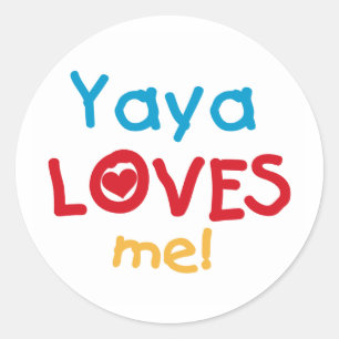 Pegatina Redonda Yaya me ama las camisetas y los regalos