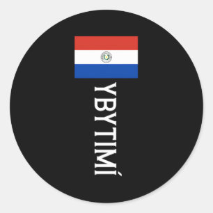 Pegatina Redonda Ybytimã Bandera Paraguay Emblem Escudo Bandera Esc