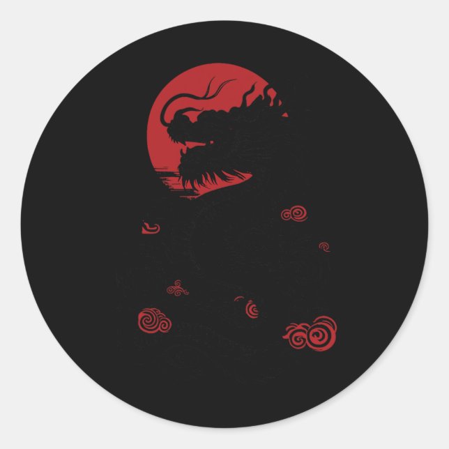 Pegatina Redonda Year Of Dragon Chinese New Year 2024  (Anverso)