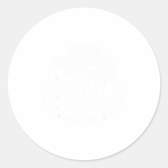 Pegatina Redonda Yee Haw-nukkah Hanukkah Chanukah Dreidel Festival  (Anverso)