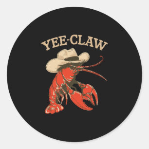 Pegatina Redonda Yeeclaw Western Cowboy Langostinos Hervir Verano M