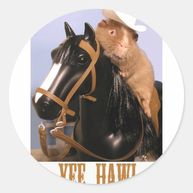 Pegatina Redonda YeeHAW Wilbur (Anverso)
