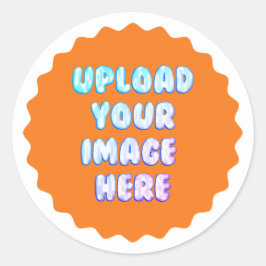 Pegatina Redonda Yellow Classic Round Sticker with a Business Logo