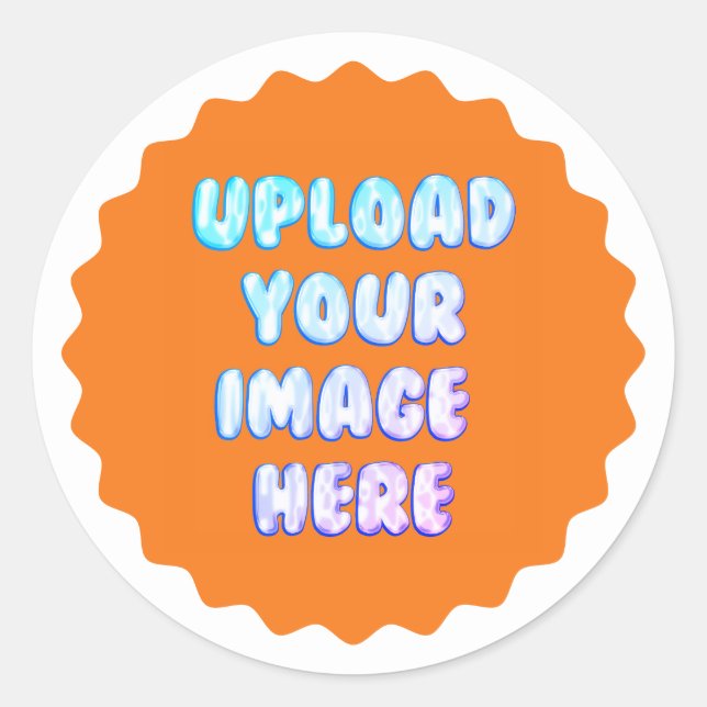 Pegatina Redonda Yellow Classic Round Sticker with a Business Logo (Anverso)