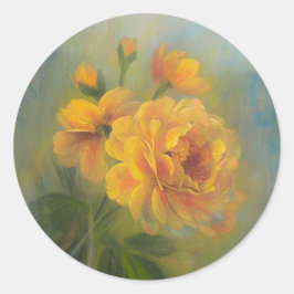 Pegatina Redonda Yellow Rose sticker