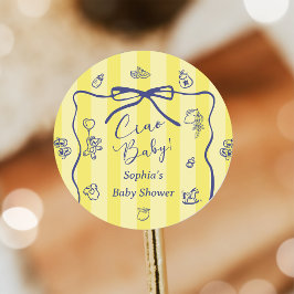 Pegatina Redonda Yellow Stripes Italian Themed Ciao Baby