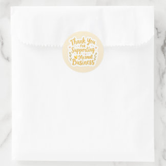 Pegatina Redonda Yellow Thank You Packaging Sticker