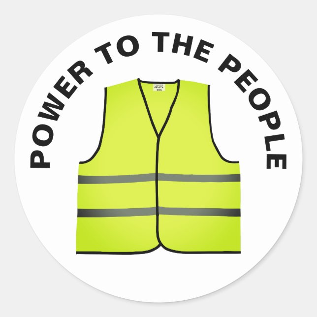 Pegatina Redonda Yellow vest protest sticker (Anverso)