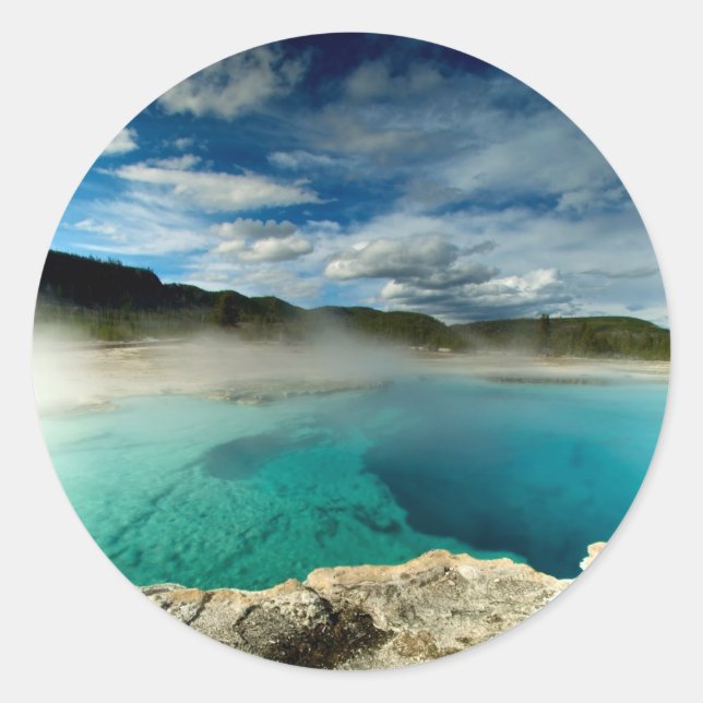 Pegatina Redonda Yellowstone (Anverso)