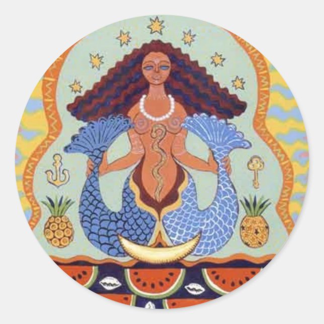Pegatina Redonda Yemanja (Anverso)